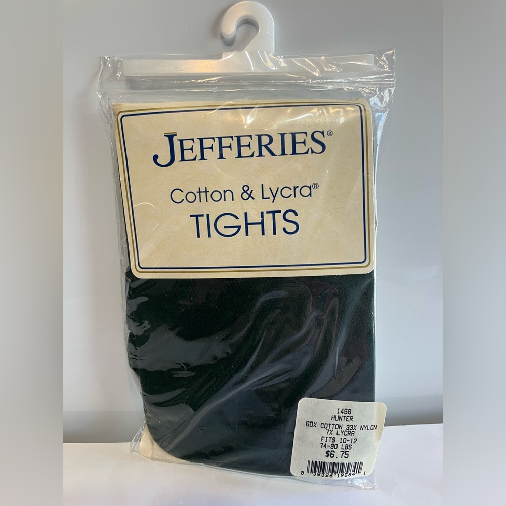 Vintage Jefferies Girls Cotton & Lycra Tights Size 10/12 Hunter Green